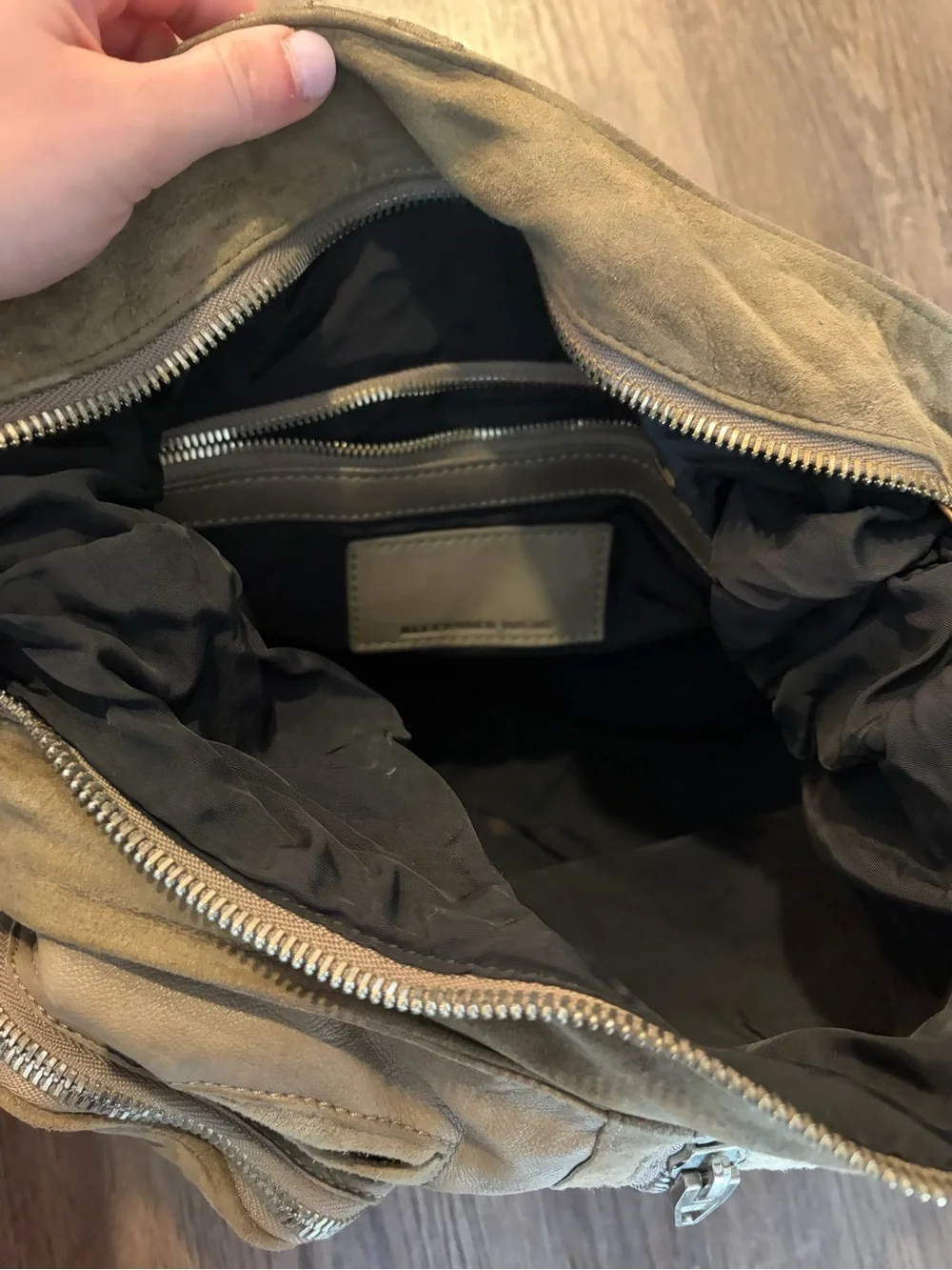 Alexander Wang Donna leather hobo shoulder zip bag - Grey
